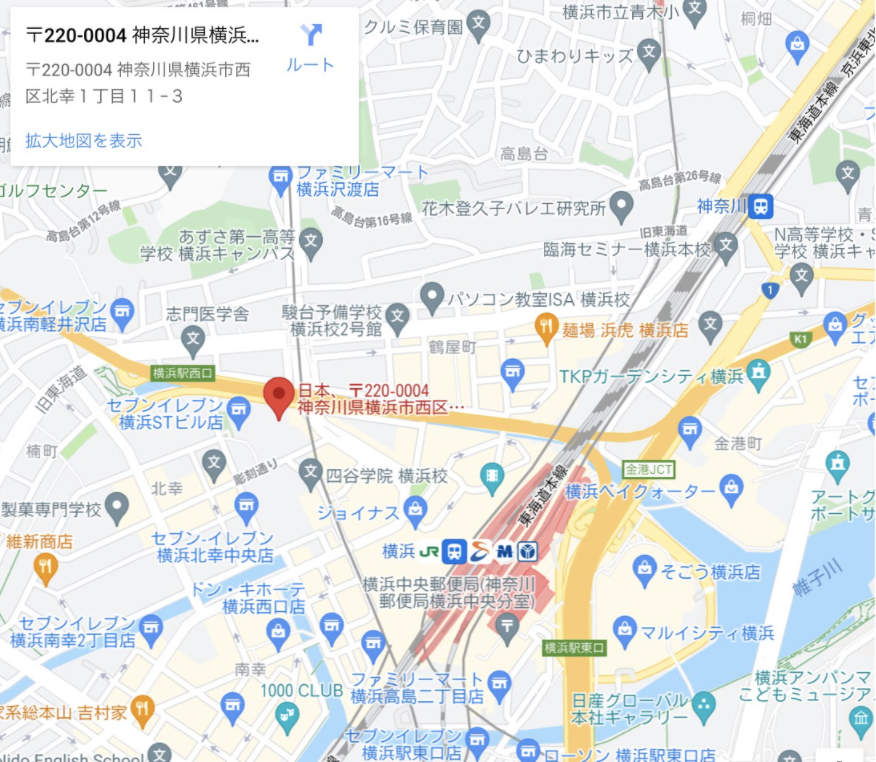 ホテル横浜キャメロットジャパン マリーグレーススパ 地図 マップ